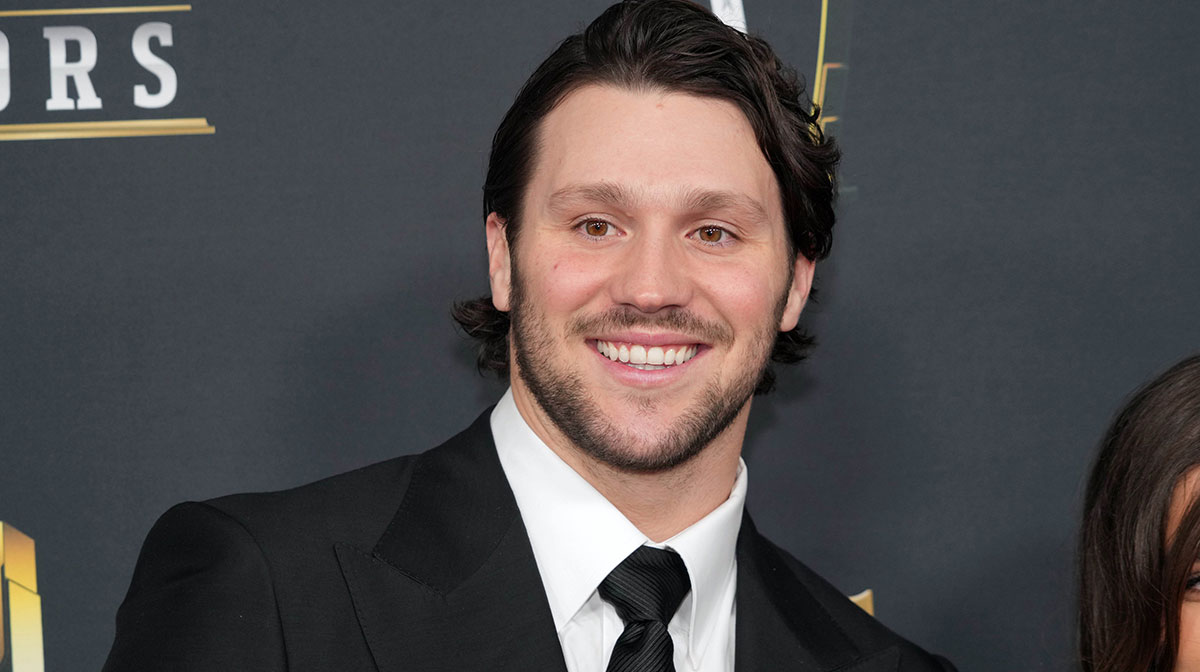 Buffalo Bills quarterback Josh Allen, who discussed getting married to Hailee Steinfeld at their wedding, at the NFL Honors.