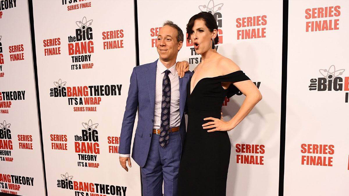 Kevin Sussman and Whitney Rice on the red carpet for The Big Bang Theory finale in 2019.