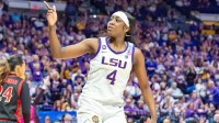 Flau'Jae Johnson 4, LSU Tigers take on San Diego State in the first round of the NCAA Womens Basketball Tournament in Baton Rouge, LA. March 22, 2025.