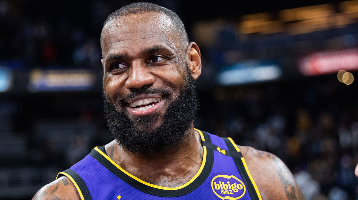 Los Angeles Lakers star LeBron James, who talked about acting in more movies, against the Indiana Pacers.