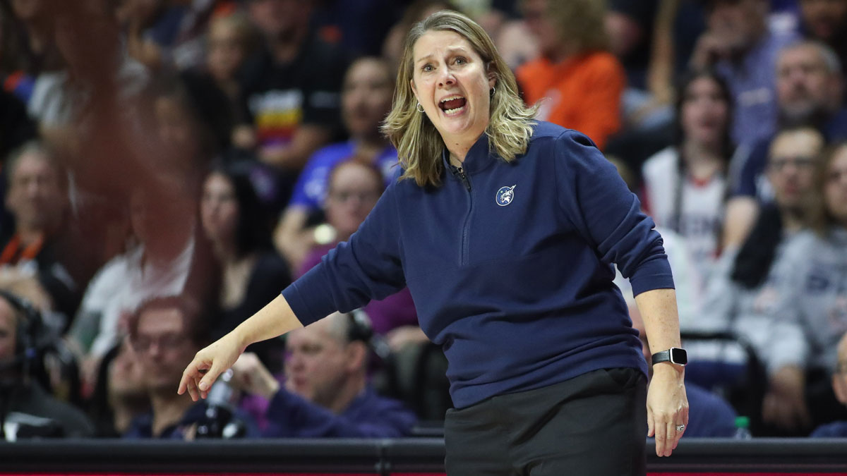 Minnesota Lynx head coach Cheryl Reeve reacts during the first half against the Connecticut Sun during game three of the 2024 WNBA Semi-finals at Mohegan Sun Arena.