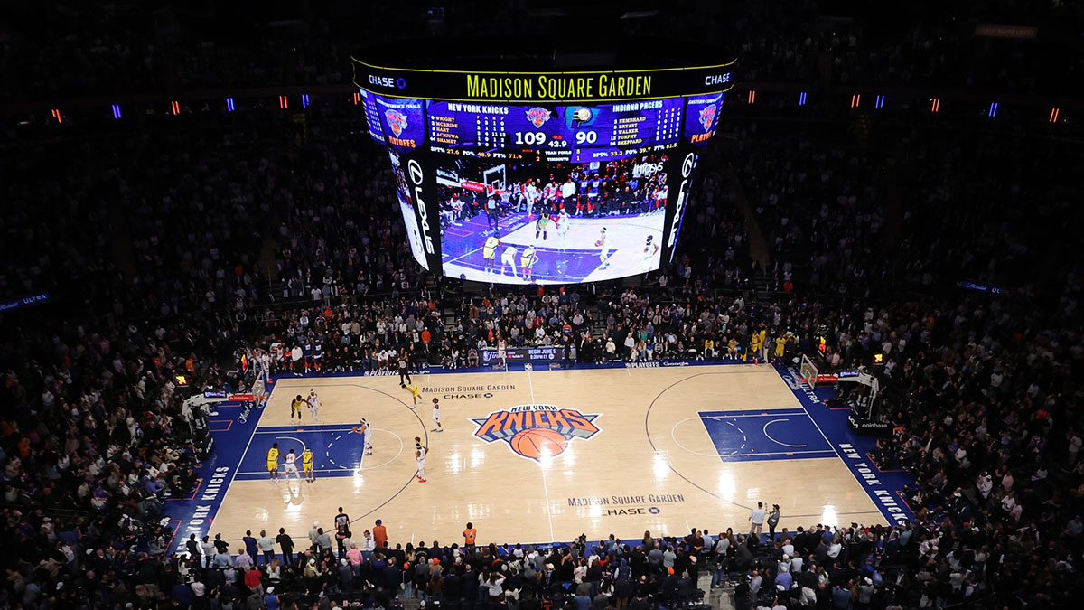 General view in the fourth quarter between the New York Knicks and the Indiana Pacers during game five of the eastern conference finals for the 2025 NBA Playoffs at Madison Square Garden.