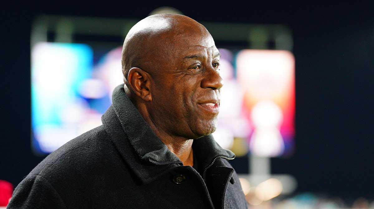 Magic Johnson attends the 2024 NWSL Championship match at CPKC Stadium.