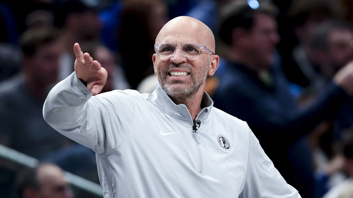 Dallas Mavericks head coach Jason Kidd reacts during the game against the Memphis Grizzlies at American Airlines Center.