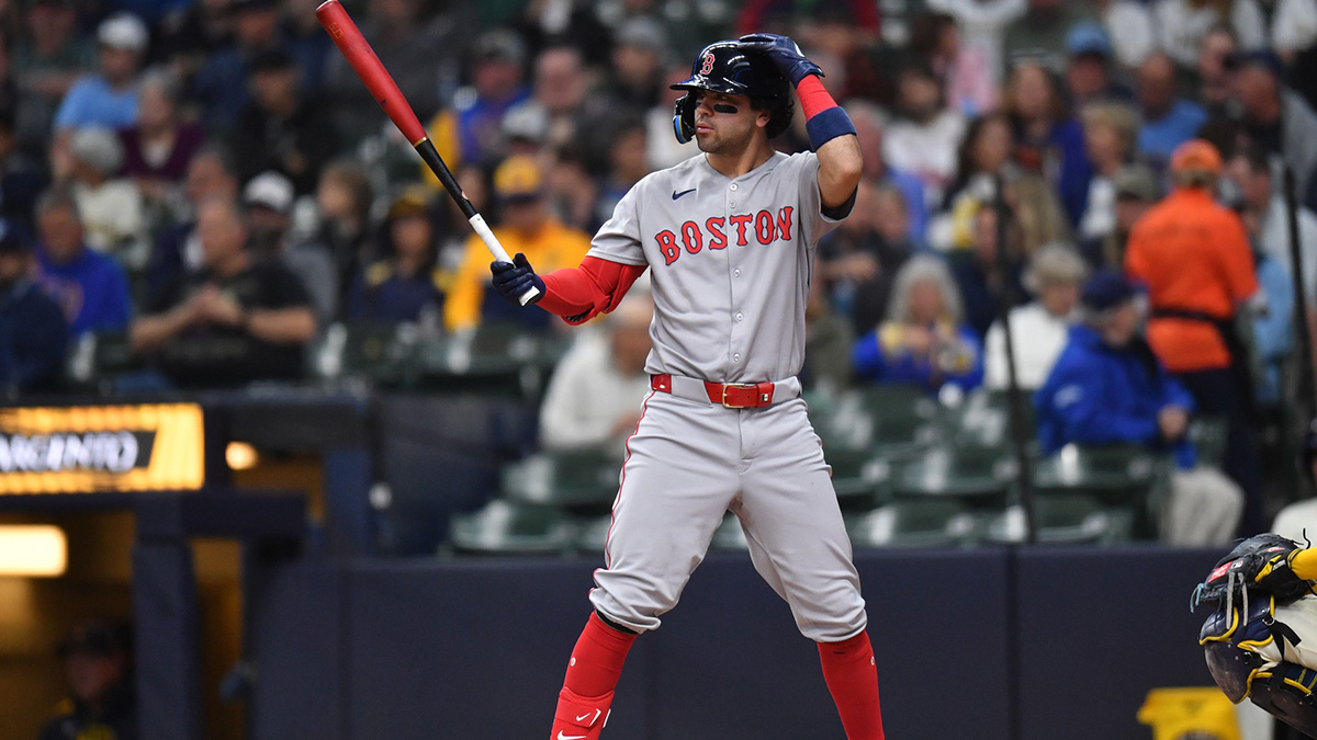 Boston Red Sox third baseman Marcelo Mayer (39) at bat during a game against the Milwaukee Brewers at American Family Field.