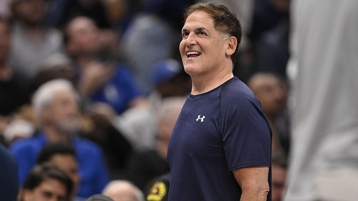Dallas Mavericks minority owner Mark Cuban looks on during the second half against the Toronto Raptors at the American Airlines Center.