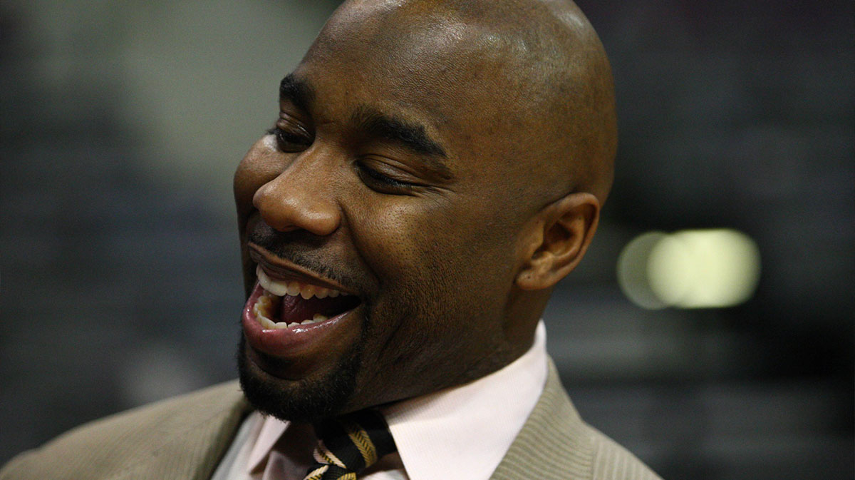 Detroit Pistons former guard Mateen Cleaves before the game between the Detroit Pistons and the Orlando Magic at The Palace of Auburn Hills.