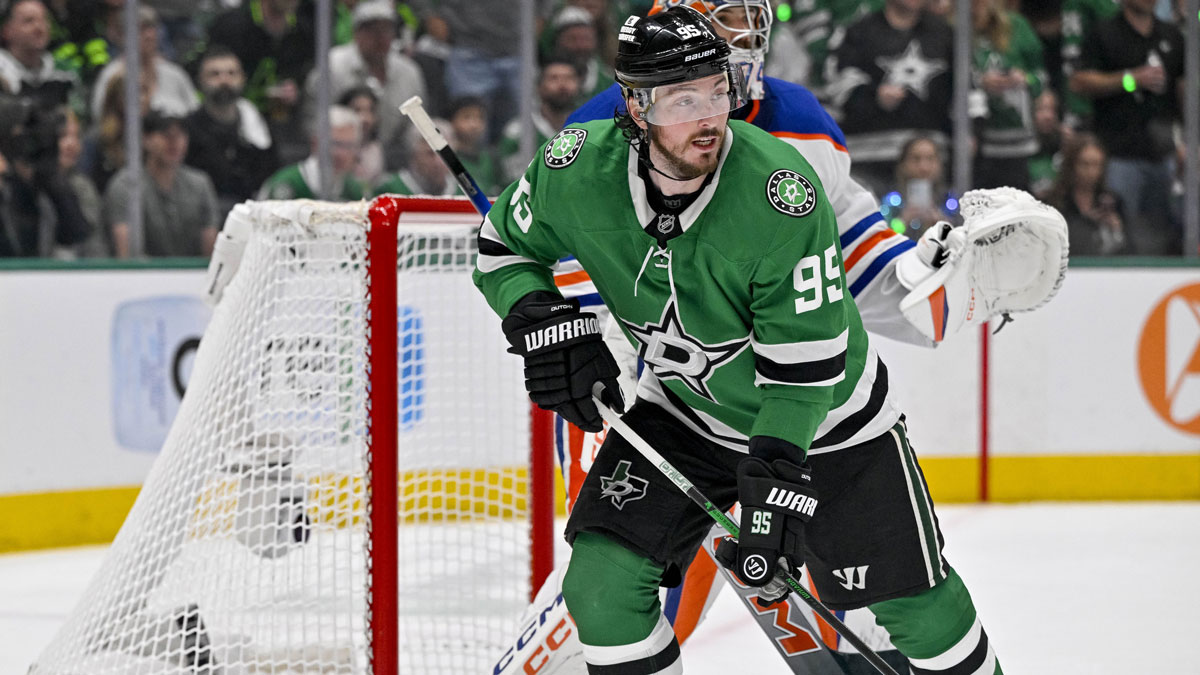 Dallas Stars center Matt Duchene (95) in action during the game between the Dallas Stars and the Edmonton Oilers in game five of the Western Conference Final of the 2025 Stanley Cup Playoffs at American Airlines Center.