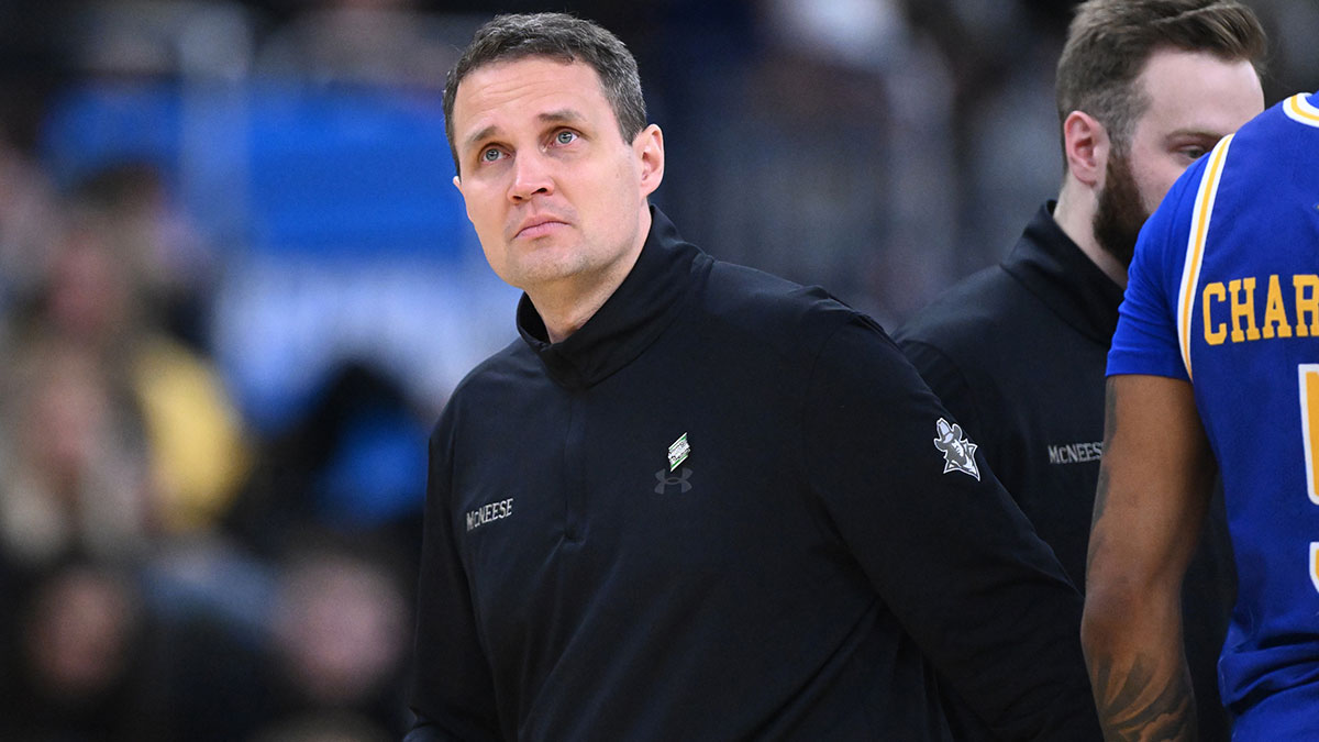 McNeese State Cowboys head coach Will Wade during the second half of a second round men’s NCAA Tournament game against the Purdue Boilermakers at Amica Mutual Pavilion.