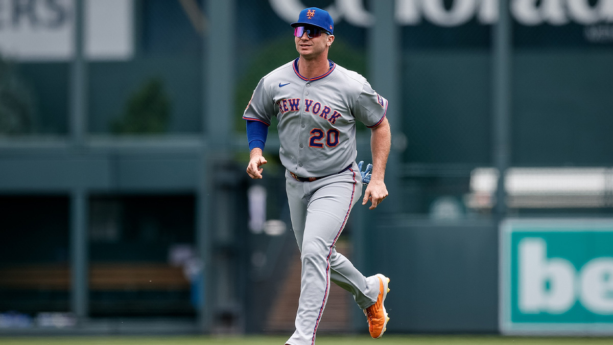 New York Mets first baseman Pete Alonso (20) before the game against the Colorado Rockies at Coors Field.