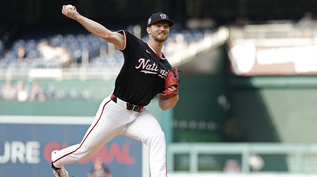 Washington Nationals starting pitcher Michael Soroka (34) pitches against the Colorado Rockies during the first inning at Nationals Park.