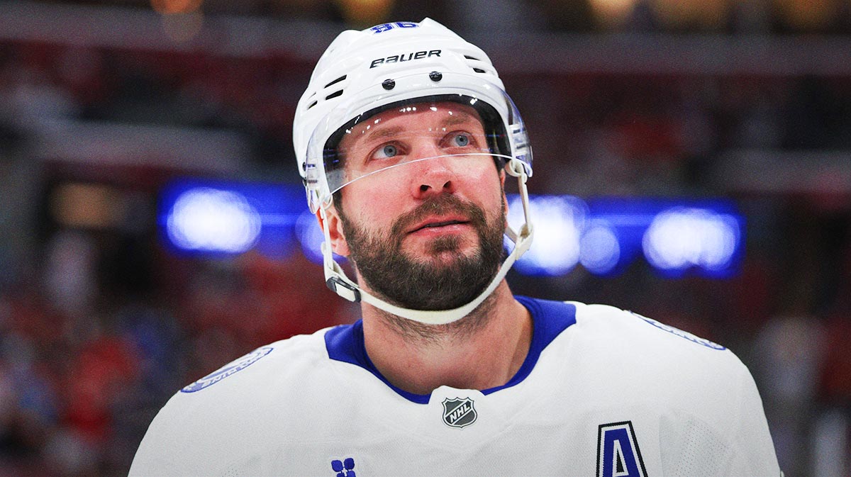 Tampa Bay Lightning right wing Nikita Kucherov (86) looks on against the Florida Panthers in the second period during game three of the first round of the 2025 Stanley Cup Playoffs at Amerant Bank Arena.