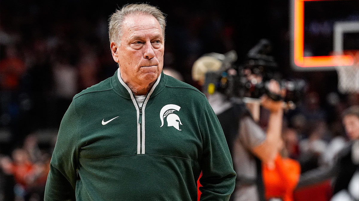 Michigan State basketball head coach Tom Izzo exits the court after 70-64 loss to Auburn at the Elite Eight round of NCAA tournament at State Farm Arena in Atlanta, Ga. on Sunday, March 30, 2025.