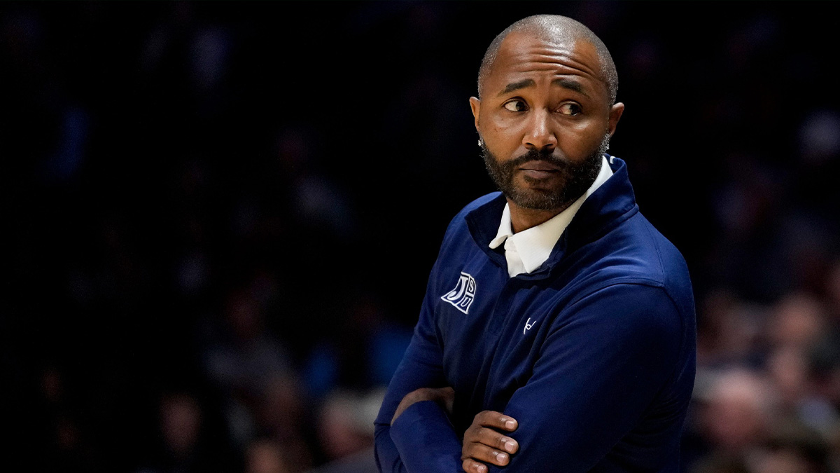 Jackson State Tigers head coach Mo Williams looks down his sideline in the first half of the NCAA Men’s Basketball game