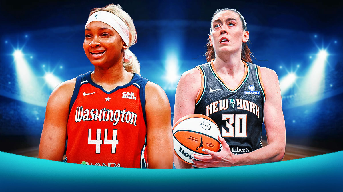 Kiki Iriafen next to Breanna Stewart