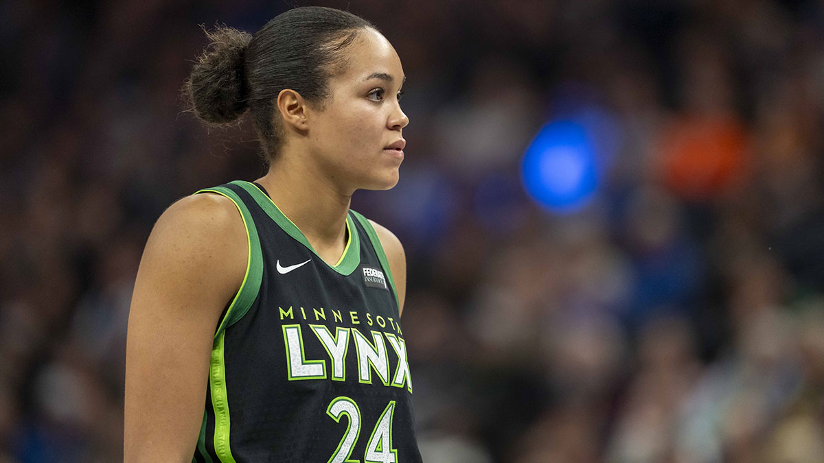 Minnesota Lynx forward Napheesa Collier (24) looks on against the Phoenix Mercury in the second half at Target Center.