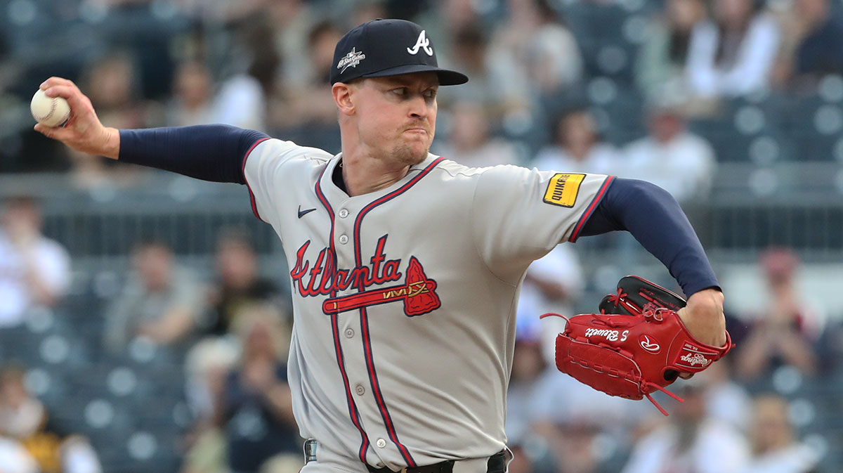 Atlanta Braves relief pitcher Scott Blewett (63) pitches against the Pittsburgh Pirates during the eleventh inning at PNC Park.