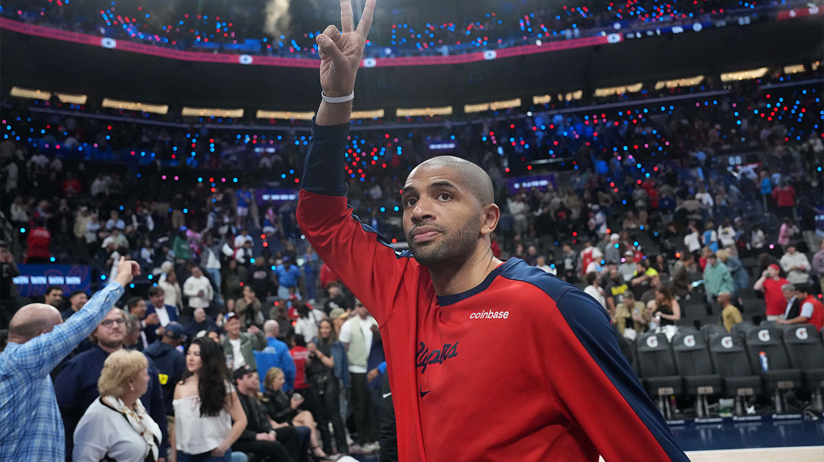 LA Clippers forward Nicolas Batum (33) reacts after the game against the Houston Rockets at the Intuit Dome.
