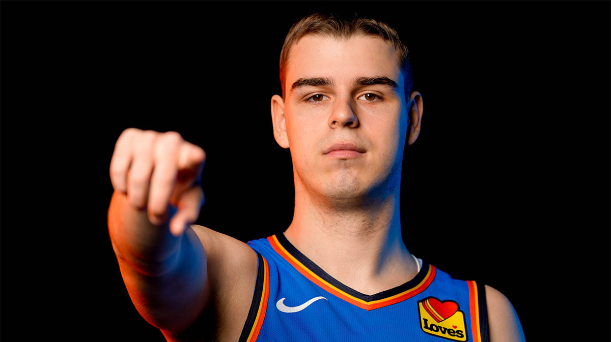 Nikola Topic is pictured during the Thunder media day at the Paycom Center.