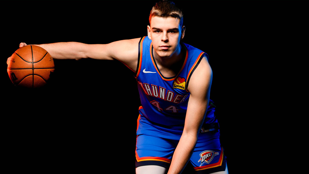 Nikola Topic is pictured during the Thunder media day at the Paycom Center in Oklahoma City.