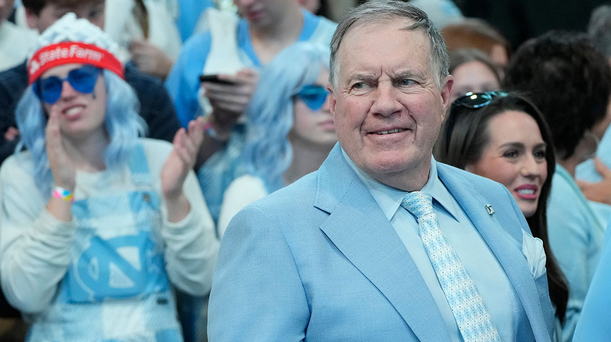 North Carolina Tar Heels football coach Bill Belichick before the game at Dean E. Smith Center.