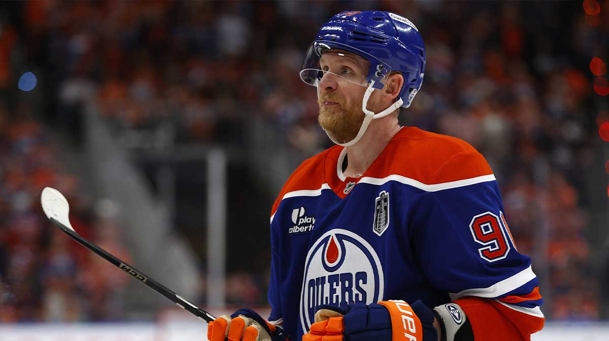 Edmonton Oilers right wing Corey Perry (90) during the third period in game two of the 2025 Stanley Cup Final at Rogers Place.