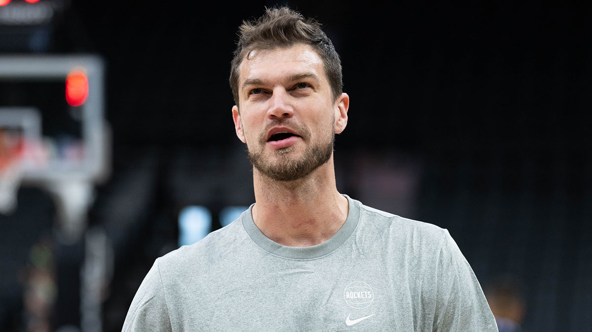 Oct 16, 2023; San Antonio, Texas, USA; Houston Rockets assistance coach Tiago Splitter on the court before the game against the San Antonio Spurs at the Frost Bank Center. Mandatory Credit: Daniel Dunn-Imagn Images