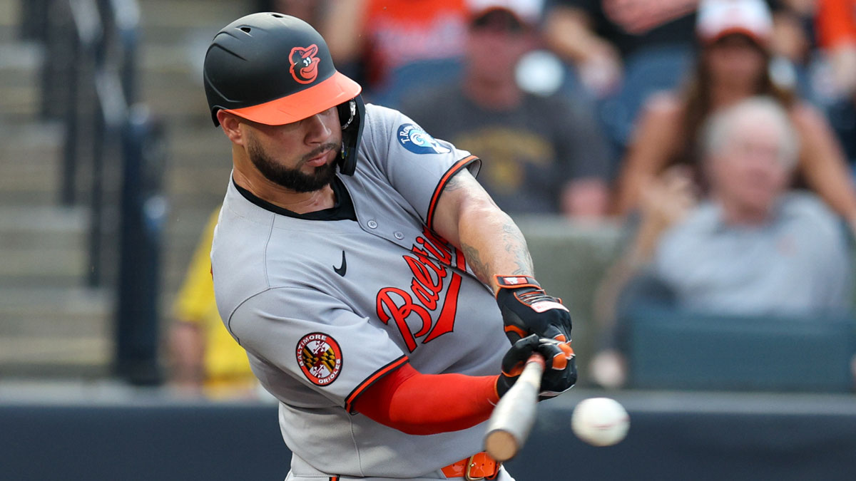 Baltimore Orioles catcher Gary Sanchez (99) singes against the Tampa Bay Rays in the second inning at George M. Steinbrenner Field.