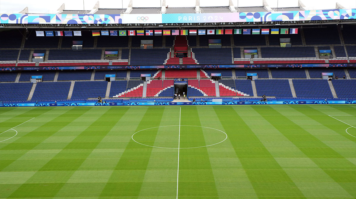 A general overall view of Parc des Princes. The stadium is the home of Paris Saint-Germain (PSG) and a soccer venue for the 2024 Paris Olympics. PSG UCL celebration death