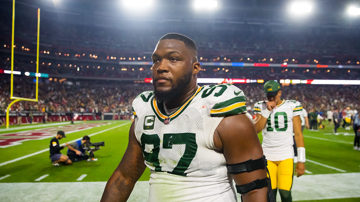 Green Bay Packers defensive lineman Kenny Clark (97) against the Arizona Cardinals at State Farm Stadium.