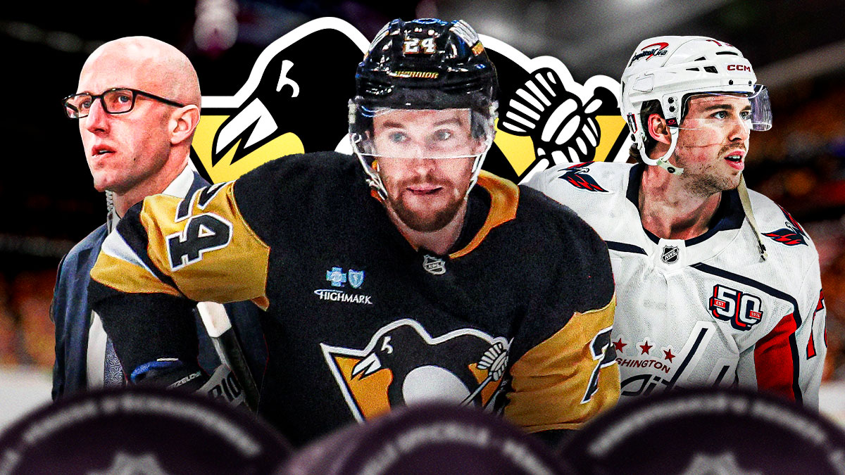 Matt Grzelcyk in the center, Dan Muse and Anthony Beauvillier on the sides. Penguins logo. Penguins free agency, NHL Free agency, Penguins dream