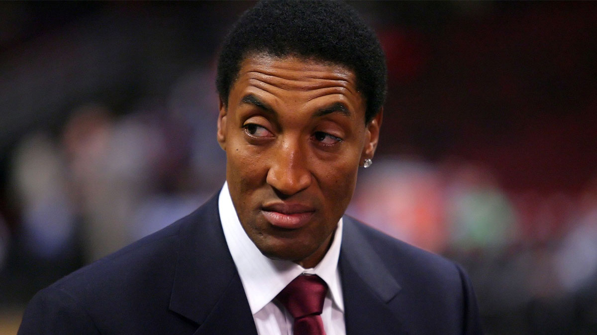 Chicago Bulls former player Scottie Pippen prior to the first half against the Dallas Mavericks at the United Center.