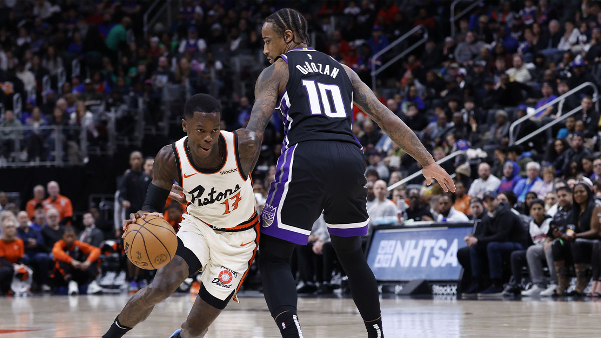 Pistons guard Dennis Schroder vs Kings forward DeMar DeRozan