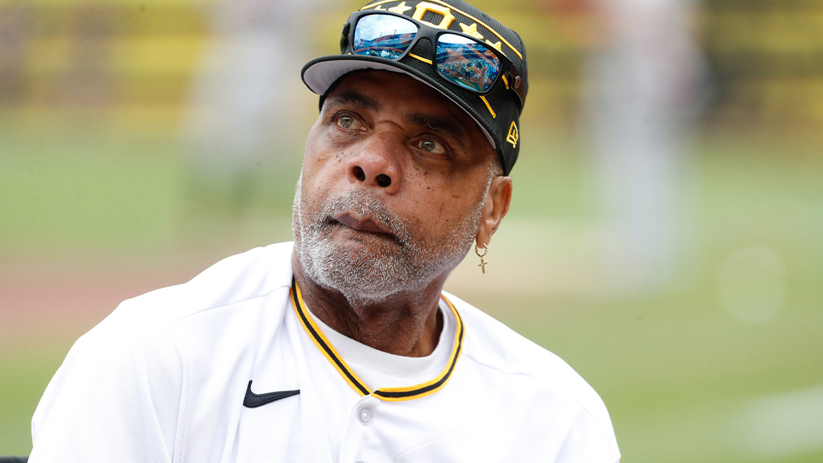 Pittsburgh Pirates former right fielder and 1978 MVP Dave Parker looks on during a ceremony honoring the 1979 World Series team before the Pirates host the Atlanta Braves at PNC Park.