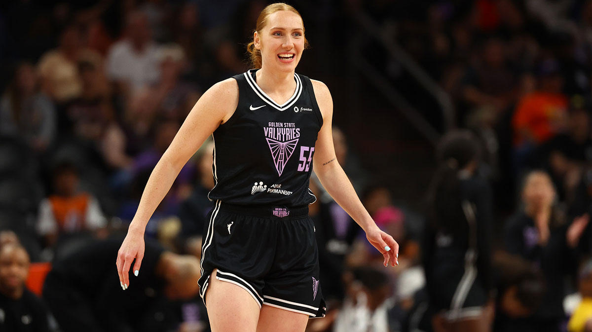 Golden State Valkyries forward Chloe Bibby (55) against the Phoenix Mercury during a preseason game at PHX Arena.