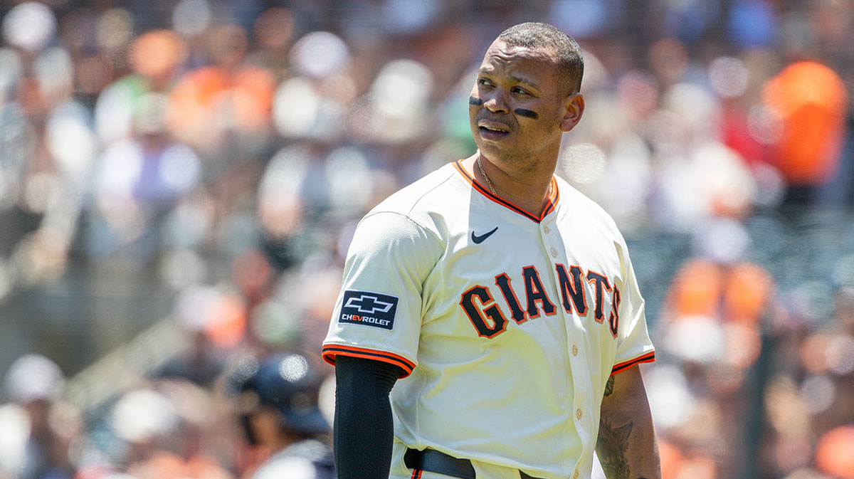 San Francisco Giants infielder Rafael Devers (16) during the game against the Cleveland Guardians at Oracle Park.