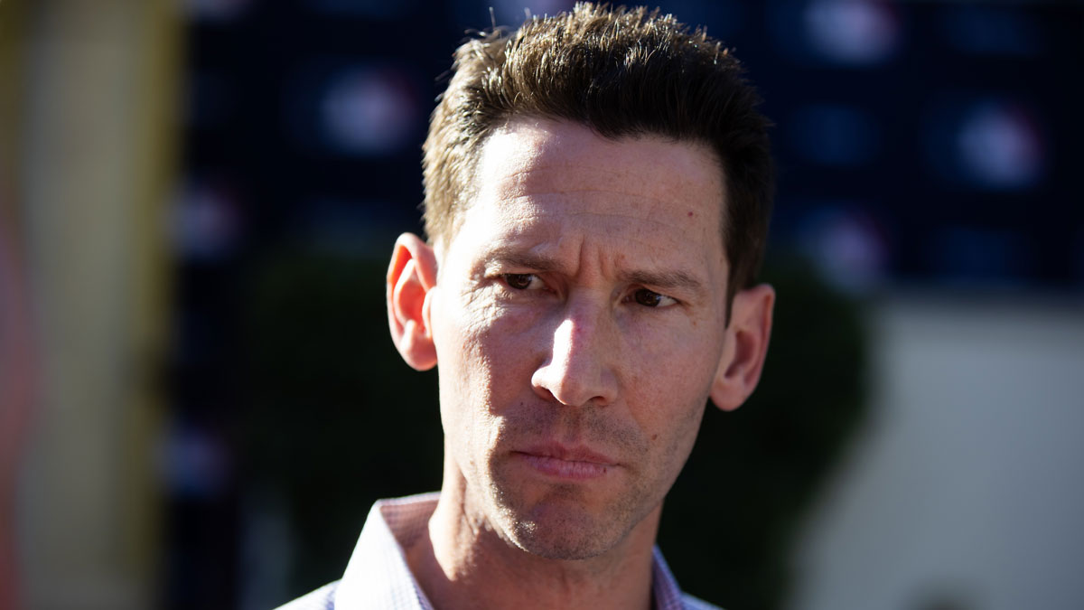 Boston Red Six chief baseball officer Craig Breslow speaks to the media during the MLB General Manager's Meetings at Omni Scottsdale Resort & Spa