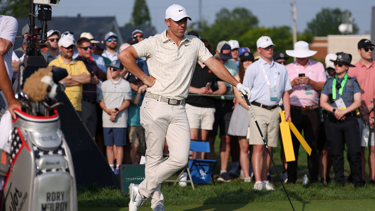 Rory McIlroy watches on the 12th hole during the first round of the U.S. Open golf tournament