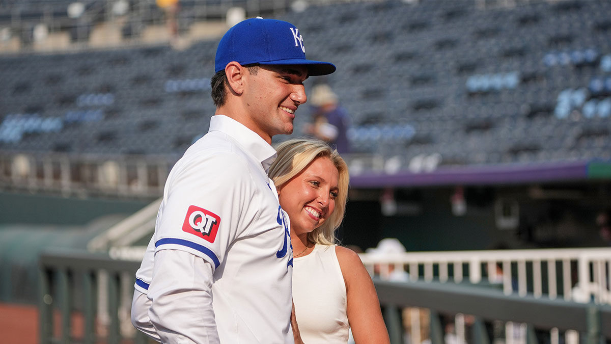 Royals first round draft pick Jan Caglianone poses