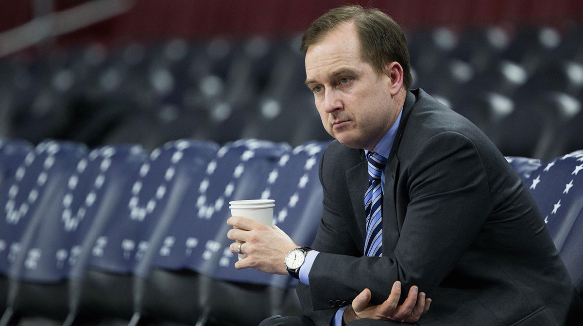 Philadelphia 76ers general manager Sam Hinkie prior to a game against the Sacramento Kings at Wells Fargo Center.