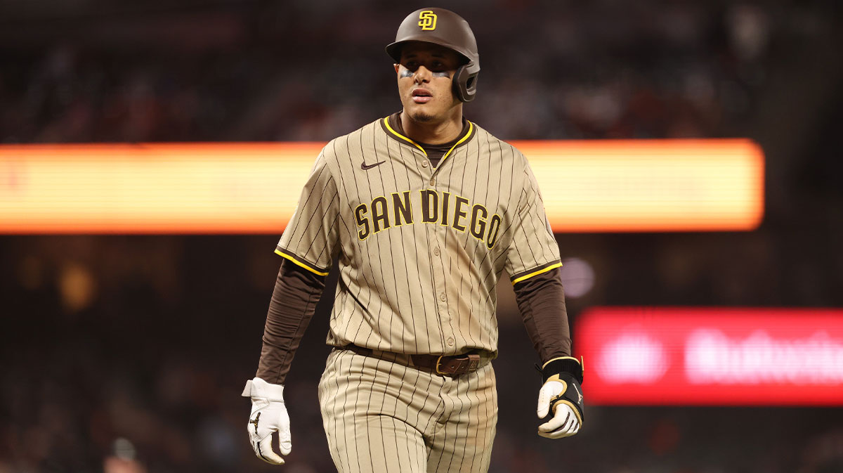 San Diego Padres third baseman Manny Machado (13) returns to the dugout against the San Francisco Giants during the eighth inning at Oracle Park.