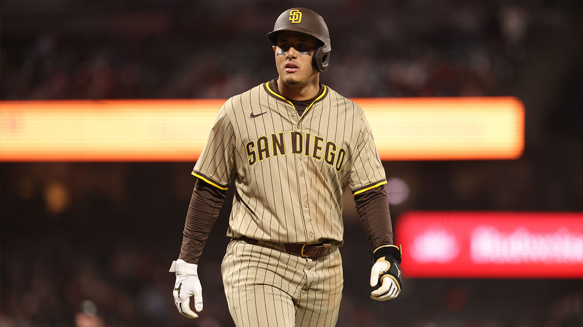 San Diego Padres third baseman Manny Machado (13) returns to the dugout against the San Francisco Giants during the eighth inning at Oracle Park.
