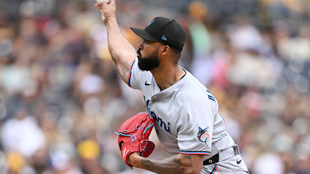 Miami Marlins starting pitcher Sandy Alcantara (22) delivers during the first inning against the San Diego Padres at Petco Park.