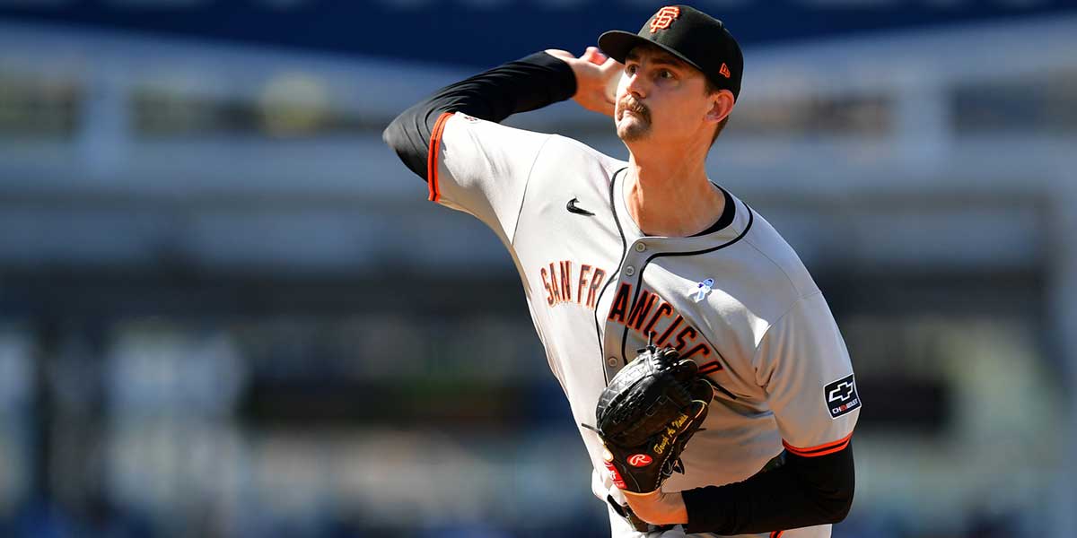 San Francisco Giants pitcher Sean Hjelle (64) throws during the first inning against the Los Angeles Dodgers at Dodger Stadium.