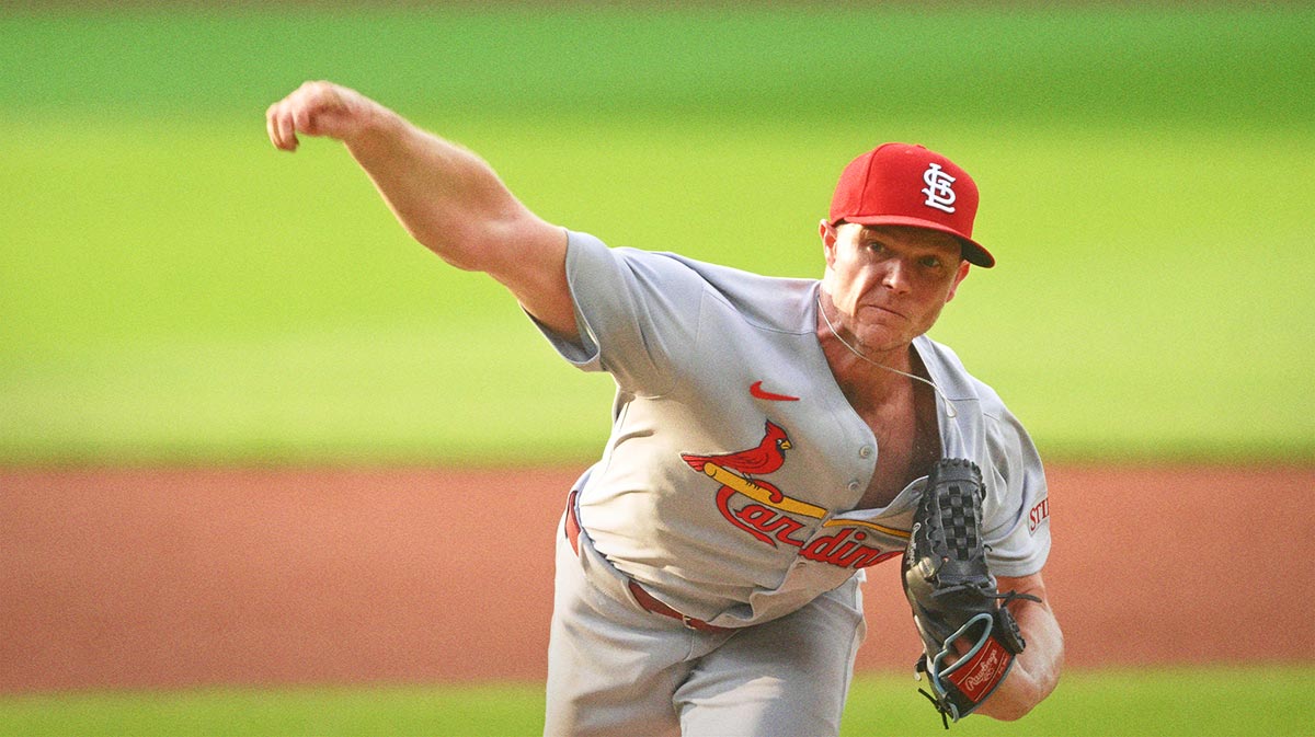 St. Louis Cardinals starting pitcher Sonny Gray (54) delivers a pitch in the first inning against the Cleveland Guardians at Progressive Field.