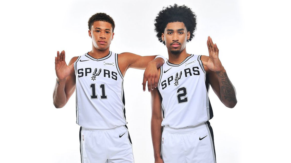 Spurs forward Carter Bryant and guard Dylan Harper