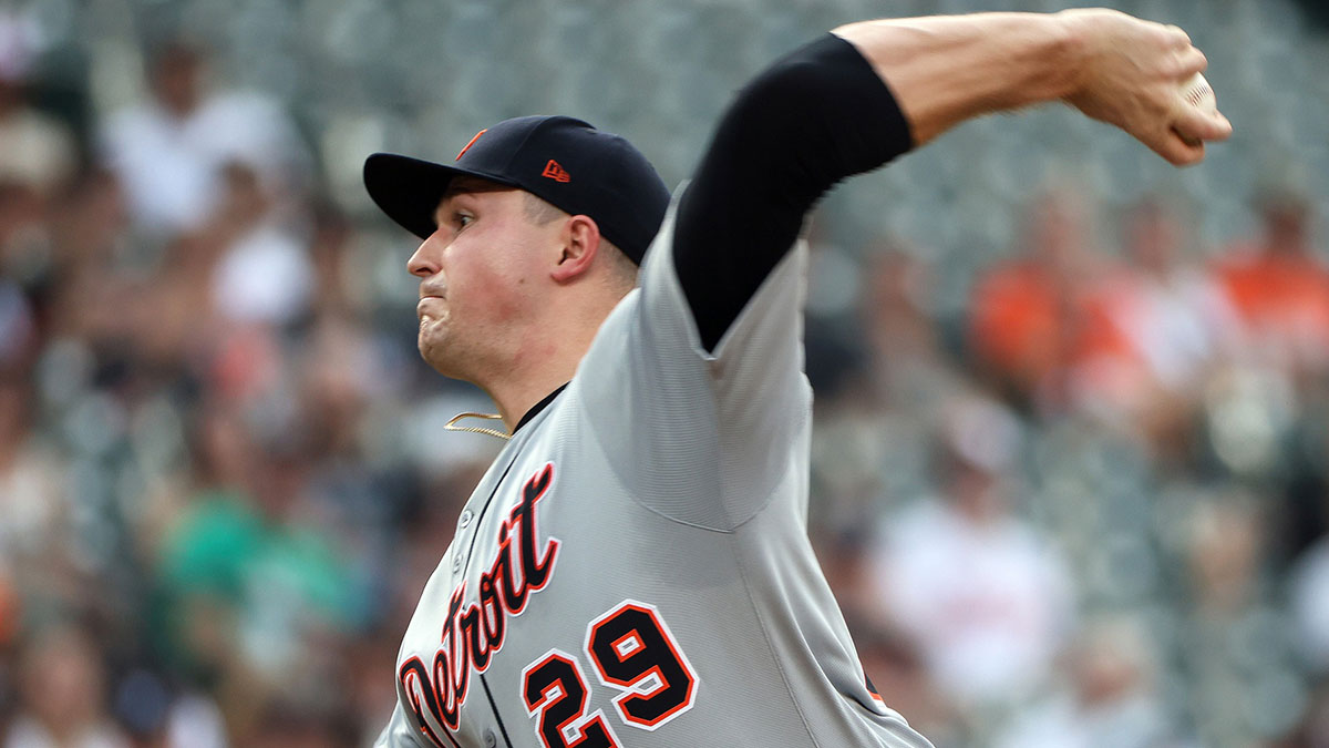 Detroit Tigers pitcher Tarik Skubal (29) throws during the second inning against the Baltimore Orioles at Oriole Park at Camden Yards.