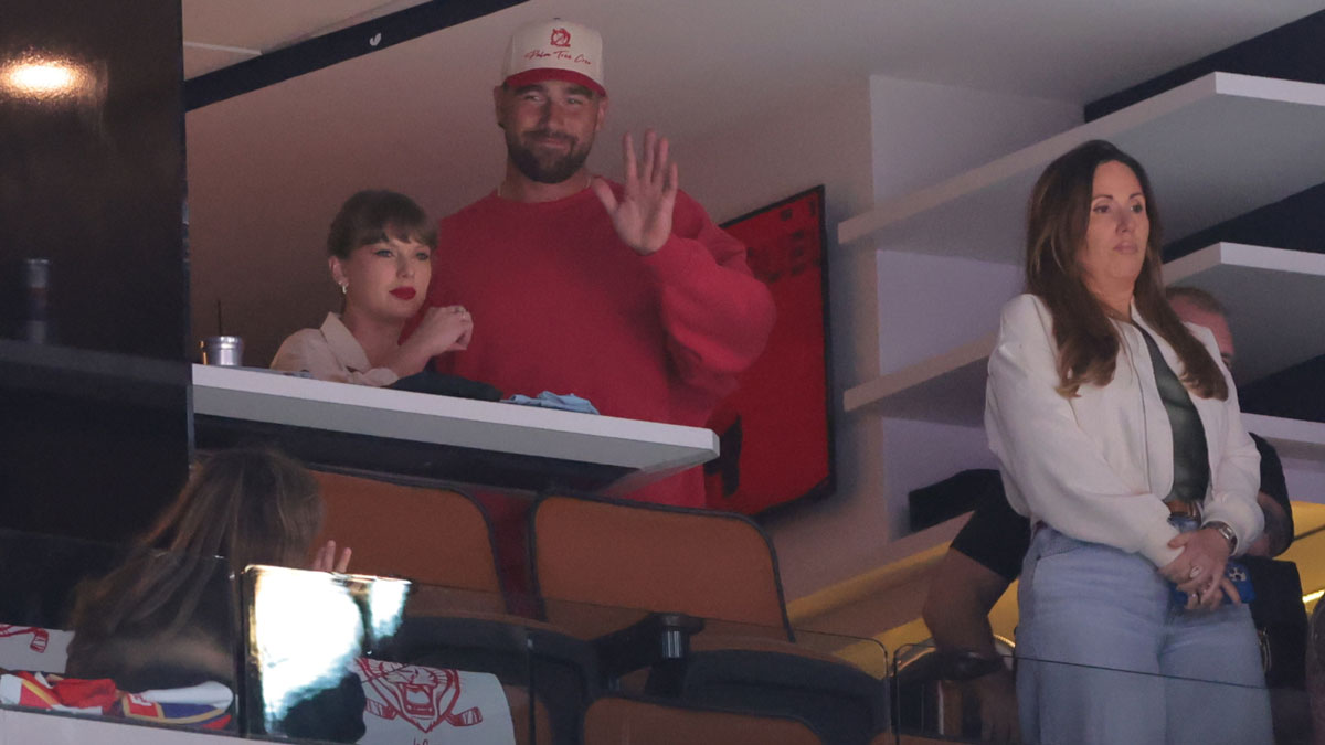 Taylor Swift and Travis Kelce at Game 4 of NHL Stanley Cup Final on June 12, 2025.