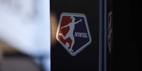 The NWSL Logo before the game between the North Carolina Courage and Portland Thorns FC at WakeMed Soccer Park.