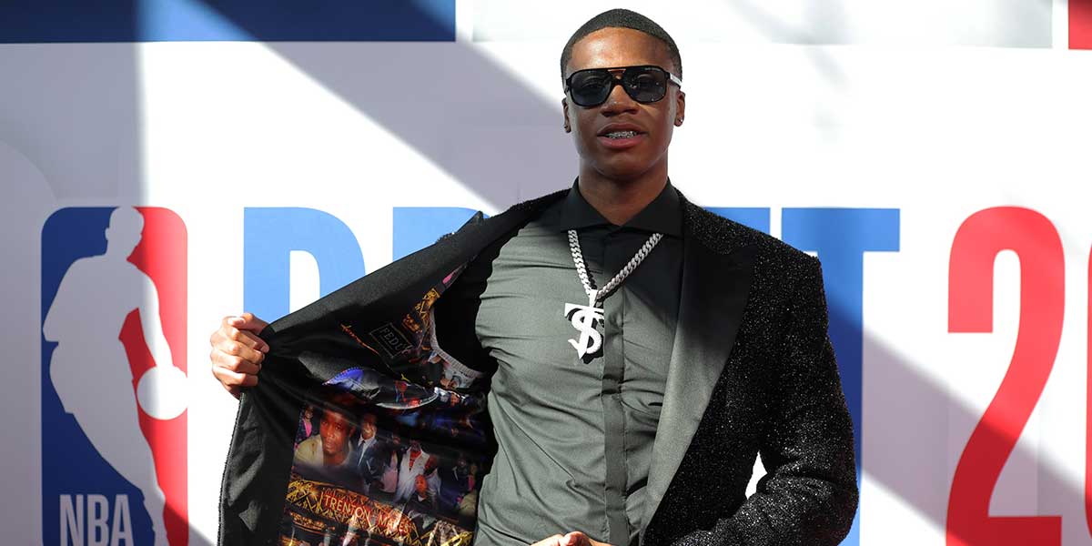 Thomas Sorber arrives before the first round of the 2025 NBA Draft at Barclays Center.